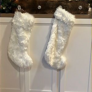 Nicole Miller faux fur Christmas stockings - set of 2